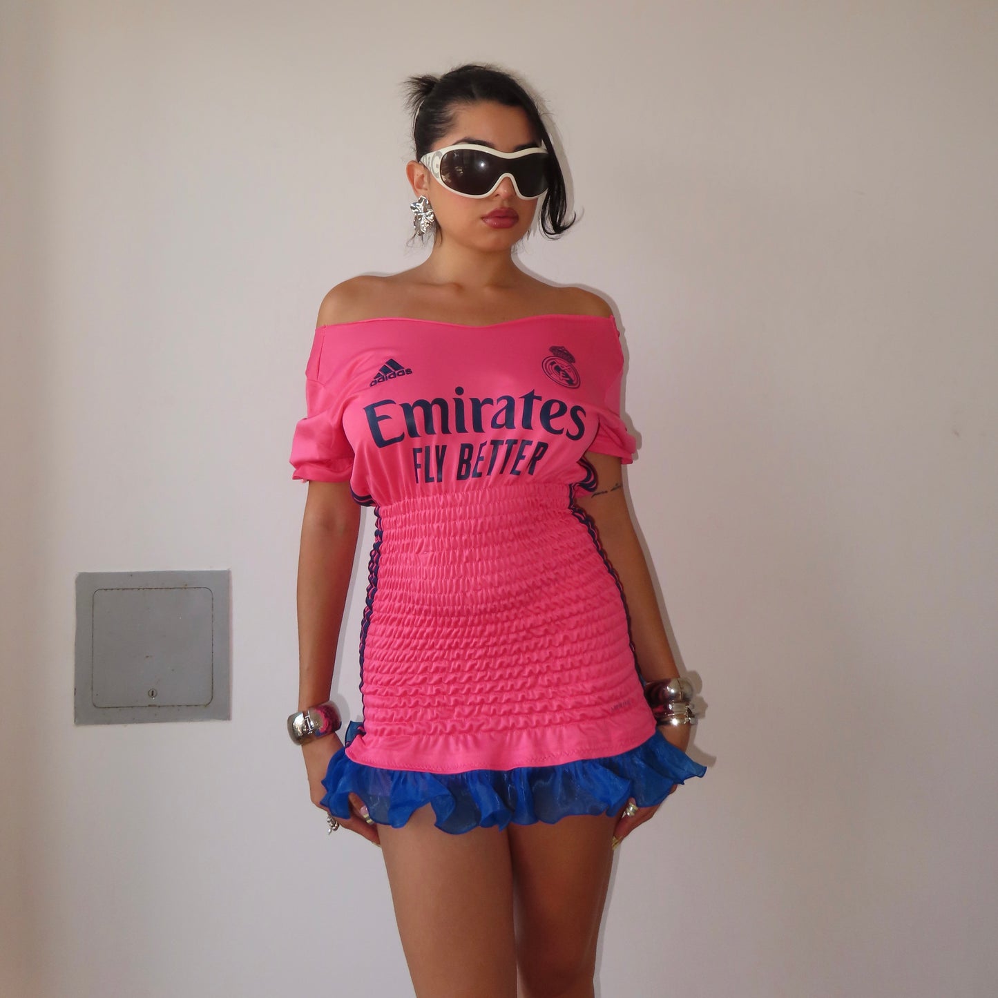 REAL MADRID SHIRRED DRESS/JERSEY (S-L)