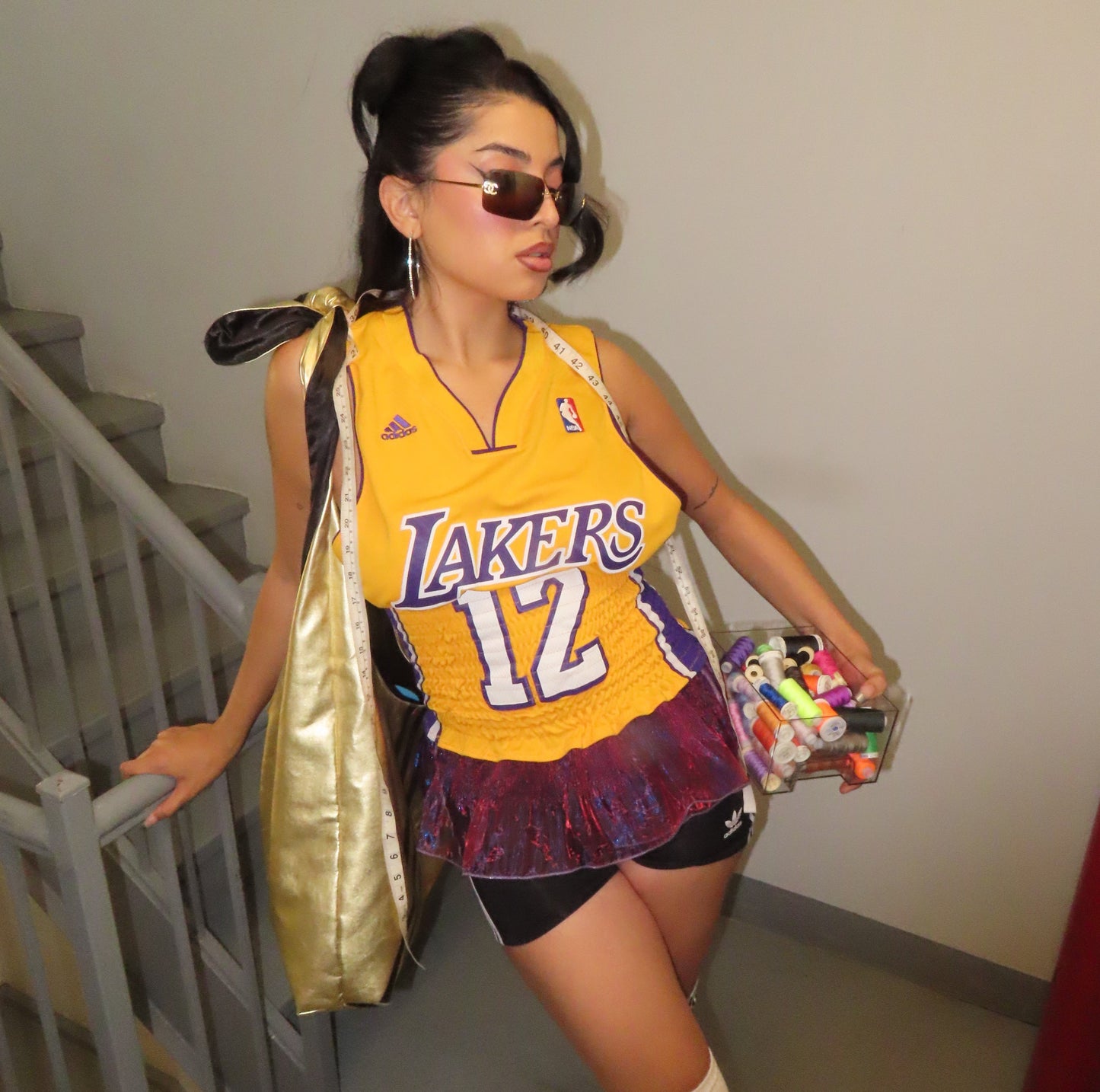 LAKERS SHIRRED TRIM JERSEY (S/M)