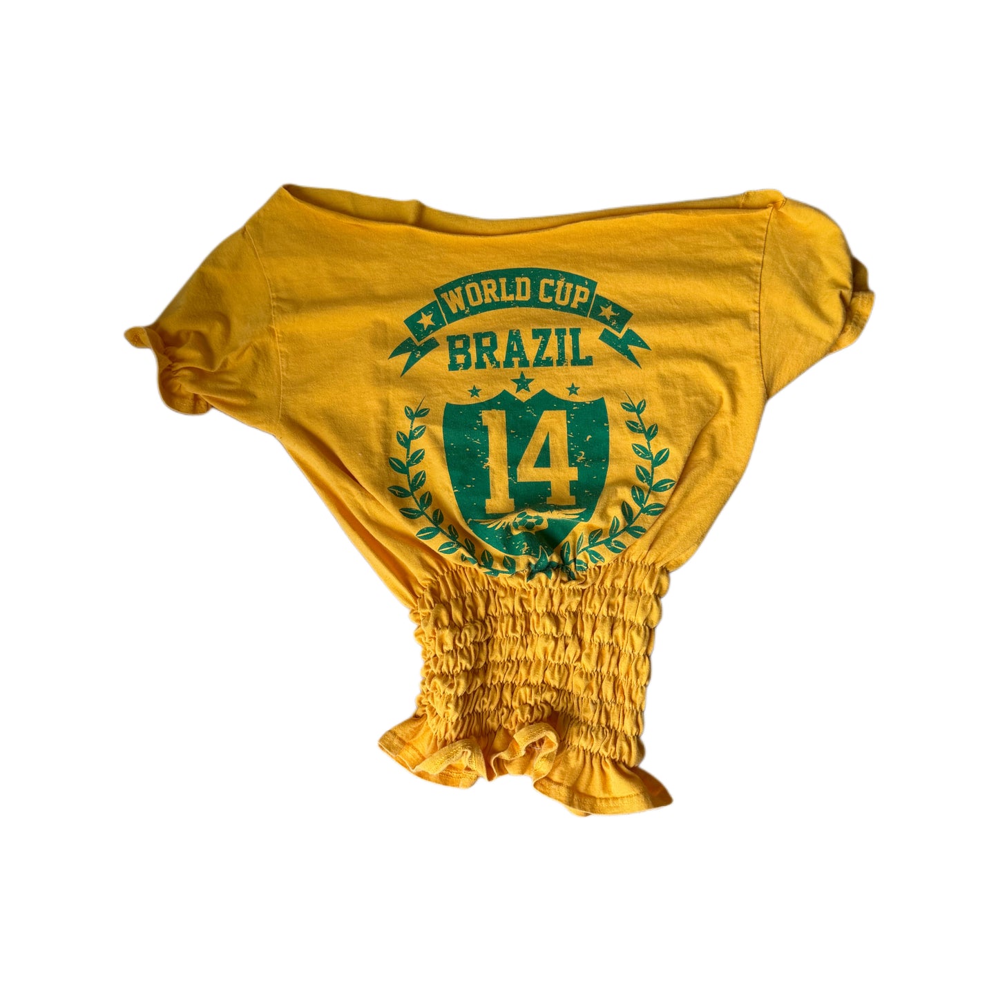 "BRAZIL" SHIRRED TEE (S/M)
