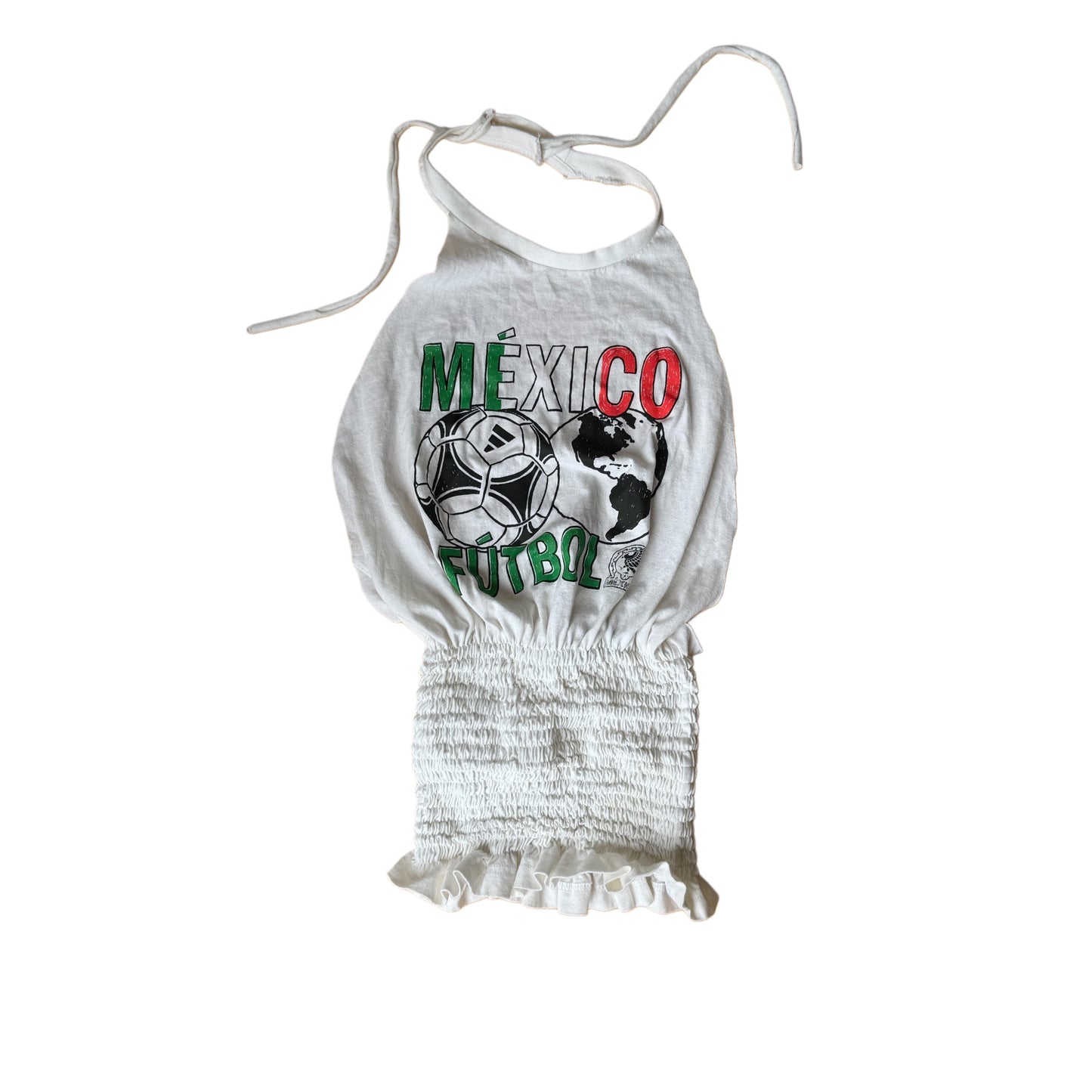 MEXICO FUTBOL HALTER SHIRRED TEE (S/M)
