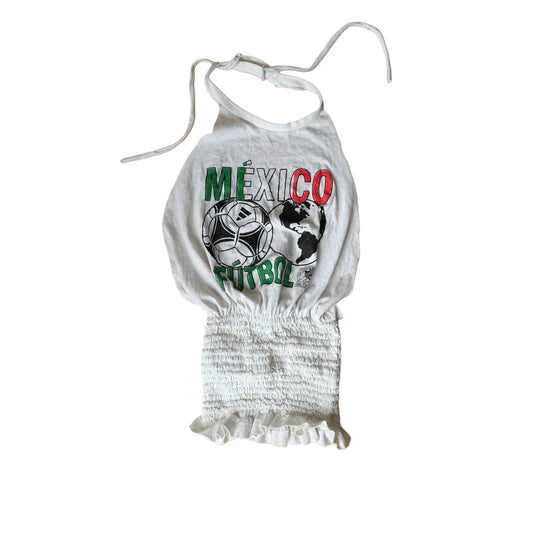 MEXICO FUTBOL HALTER SHIRRED TEE (S/M)