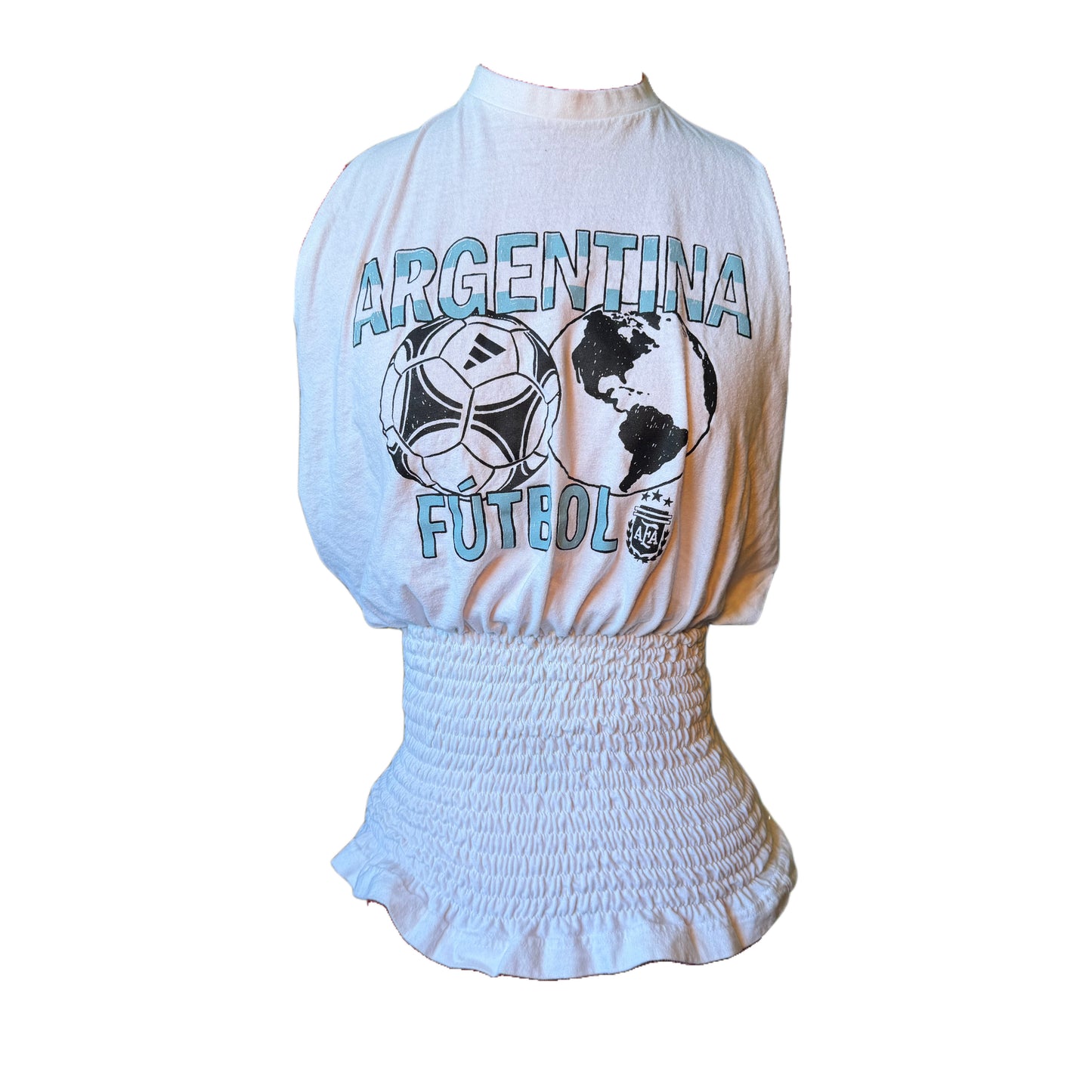 ARGENTINA FUTBOL HALTER SHIRRED TEE (S/M)
