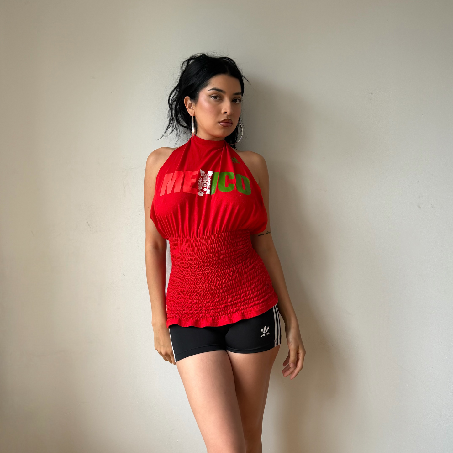 MEXICO SHIRRED HALTER TEE (S/M)